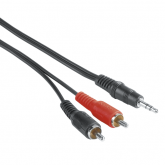Cablu audio Hama 00205106, 2x RCA - 3.5mm jack, 2m, Black