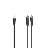 Cablu audio Hama 00205110, 2x RCA - 3.5mm jack, 1.5m, Black