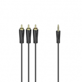 Cablu audio Hama 00205154, 3.5mm - 3x RCA, 1.5m, Black
