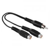 Adaptor Hama 00205183, RCA male - 2x RCA female, Black