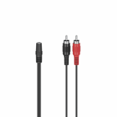 Cablu audio Hama 00205186, 2x RCA - 3.5 mm jack, 0.1m, Black
