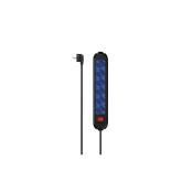 Prelungitor Hama 00223040, 6x Shucko, 1.5m, Black-Blue