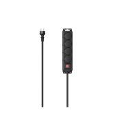 Prelungitor Hama 00223064, 3 x Shucko, 4 m, Black
