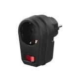 Adaptor priza Hama 00223214, 2 x CEE 7/4 Type F, 1 x Schuko, Black