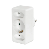 Adaptor priza Hama 00223215, 2 x CEE 7/4 Type F, 1 x Schuko, White