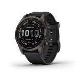 SmartWatch Garmin Fenix 7S Sapphire Solar Edition, 1.2inch, Curea silicon, Carbon Grey-Black