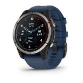 SmartWatch Garmin Quatix 7 - Sapphire Edition, 1.2inch, Curea silicon, Black-Blue