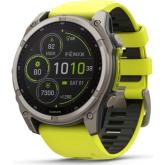 SmartWatch Garmin Fenix 8, 1.4 inch, Curea silicon, Amp Yellow-Graphite