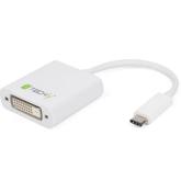 Adaptor Techly 020386, USB-C male - DVI female, White