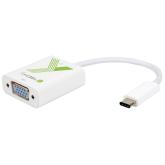 Adaptor Techly 020423, VGA female - USB-C male, White