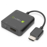 Adaptor Techly 026500, HDMI male - HDMI female + 3.5mm jack, Black