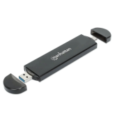 Rack SSD Manhattan 130639, USB-C/USB-A, SATA3, M.2 NVMe, Black