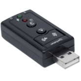 Adaptor Manhattan 152341, USB-A - 3.5 mm jack, Black