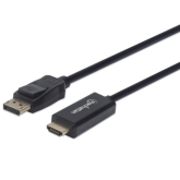 Cablu Manhattan 153188, DisplayPort male - HDMI male, 3 m, Black