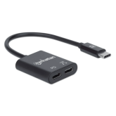 Adaptor Manhattan 153348, 2 x USB-C female - USB-C male, Black