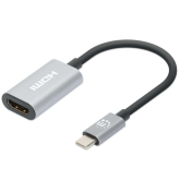 Adaptor Manhattan 153973, HDMI - USB-C, Gray