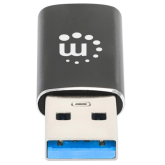 Adaptor Manhattan 153980, USB-A male - USB-C female, Black