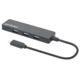Hub USB Manhattan 164924, 4 x USB-A, Black