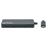 Hub USB Manhattan 168410, 7 x USB-A, Black