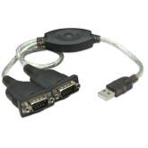 Cablu Manhattan 174947, 2 x RS232 - USB-A, 0.45 m, Black