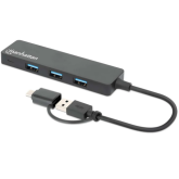 Hub USB Manhattan 180863, 3 x USB 3.2 gen 1, Black
