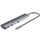 HUB USB Manhattan 181167, 3 x USB-A, 4 x USB-C, Gray