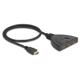 Adaptor Switch Deloc 18649, 3x HDMI female - 1x HDMI male, 0.60m, Black