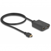 Cablu Delock 18650, 2x HDMI female - 1x HDMI male, 0.6m, Black