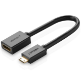 Cablu Ugreen 20137, mini HDMI male -  HDMI female, 0.22 m, Black