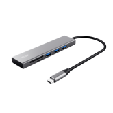 Hub USB Trust Halyx, 3x USB-A, Grey
