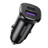 Incarcator auto Ugreen EC305, 1 x USB-A, 1 x USB-C, 30 W, Black