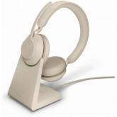 Casti cu microfon Jabra Evolve2 65 UC Stereo Stand, Bluetooth, Beige
