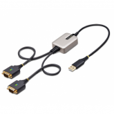 Cablu Serial Startech 2P6FFC-USB-SERIAL, 2x USB male - 2x VGA male, 0.60m, Black
