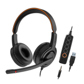 Casti cu microfon Axtel Voice UC45 duo NC, USB-A/3.5 mm jack, Black