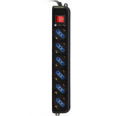 Prelungitor Techly 300415, 6x Sockets, 1.5m, Black