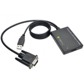 Adaptor Convertor Techly 301665, VGA + USB - HDMI, Black