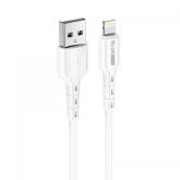 Cablu de date Blue Power BDU01 Novel, USB - Lightning, 1m, White