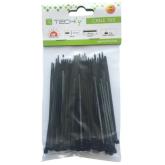 Coliere Nailon Techly 306356, Black, 100buc