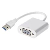 Adaptor Techly 306950, USB 3. male - VGA female, White