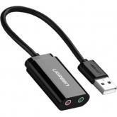 Placa de sunet Ugreen US205, 2x 3.5mm jack - USB, Black