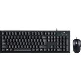 Kit Tastatura Genius KM-100SE, USB, Black + Mouse Optic, USB, Black