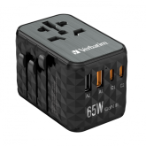 Incarcator retea Verbatim UTA-05 Universal Travel Adapter, 2x USB-C, 2x USB-A, Black