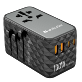 Incarcator retea Verbatim UTA-06 Universal Travel Adapter, 2x USB-C, 2x USB-A, Black