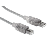 Cablu Manhattan 333405, USB 2.0 - USB-B, 1.8  m, Transparent