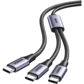 Cablu de date Ugreen US561, USB-C male - 2 x USB-C male, 1.5 m, Black