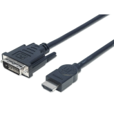 Cablu Manhattan 372510, HDMI male - DVI-D male, 3 m, Black