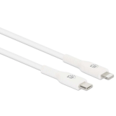 Cablu de date Manhattan 394512, USB-C male - Lightning male, 1 m, White