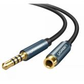 Cablu audio Ugreen AV118, 3.5mm jack male - 3.5mm jack female, 2m, Black-Blue