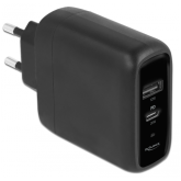 Incarcator Delock 41455, 1x USB-A, 1x USB-C, Black