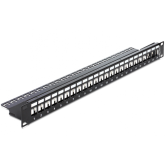 Patch Panel Delock 43277, 19inch, 1U, 24 porturi, Keystone, Black